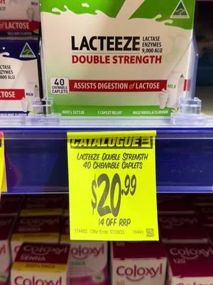 LACTEEZE lactase enzymes on sale at Chemist Warehouse now.